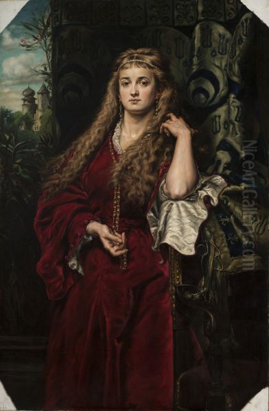 Castellan's Daughter (Copy) Oil Painting by Jan Matejko