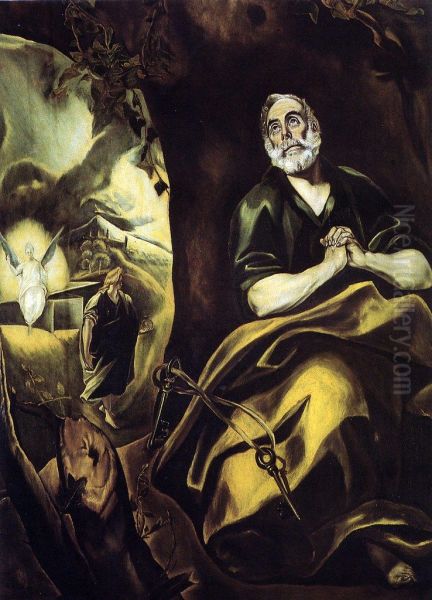 Tears of Saint Peter Oil Painting by El Greco