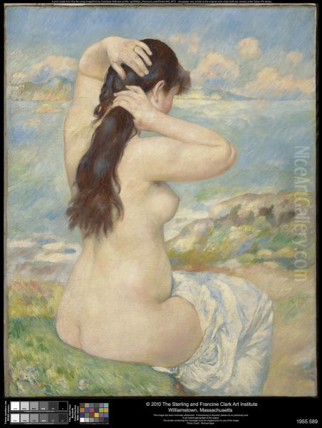 Bather Arranging Her Hair Oil Painting by Pierre-Auguste Renoir