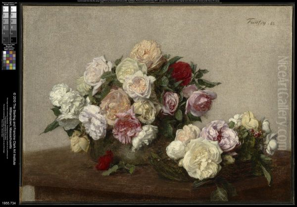 Roses in a Bowl and Dish Oil Painting by Henri Fantin-Latour