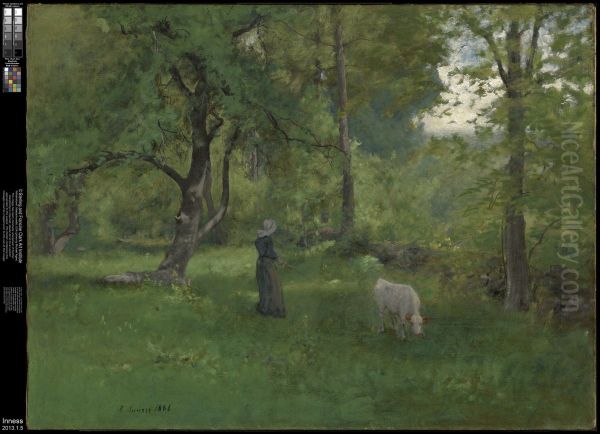 Green Landscape Oil Painting by George Inness