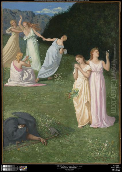 Death and the Maidens Oil Painting by Pierre Puvis de Chavannes