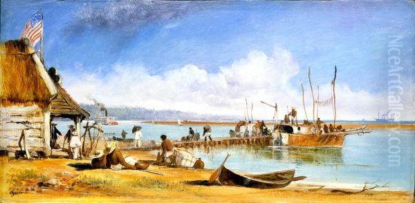 The Levee Oil Painting by Edward Clarke Cabot