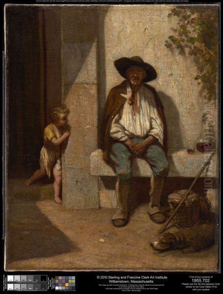 Italian Peasant Oil Painting by Alexandre-Gabriel Decamps