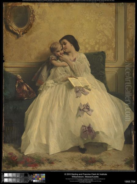 Mother and Child Oil Painting by Gustave Leonard de Jonghe