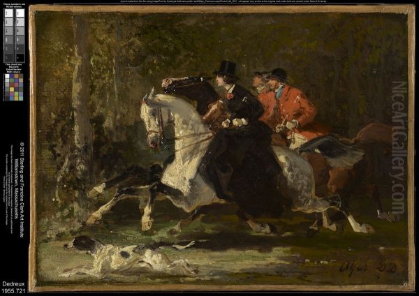 Equestrians Oil Painting by Alfred De Dreux