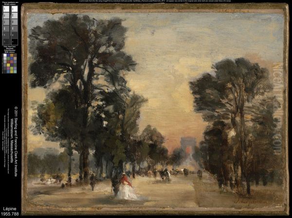 Les Champs-Elysees Oil Painting by Stanislas Lepine