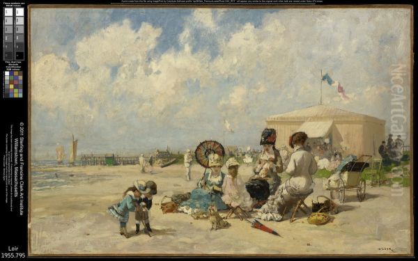 At the Seashore Oil Painting by Francois-Joseph Luigi Loir