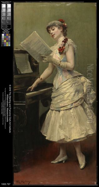 The Singer Oil Painting by Raimundo de Madrazo y Garreta