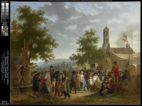 Country Fair Oil Painting by Adolphe Roehn