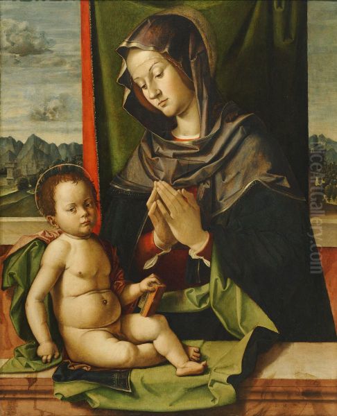 Virgin Adoring the Child Oil Painting by Bartolomeo Montagna