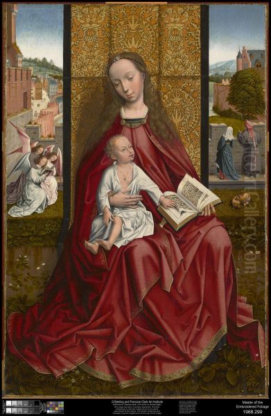 Maria met kind Oil Painting by Master of the Embroidered Foliage