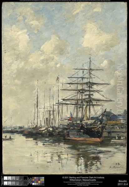 Deauville, the Boat Basin Oil Painting by Eugene Louis Boudin