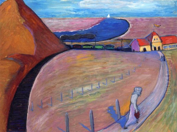 Prerow Station Oil Painting by Marianne von Werefkin