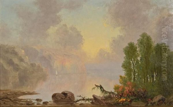 The Palisades On The Hudson Oil Painting by Frederick A. Butman