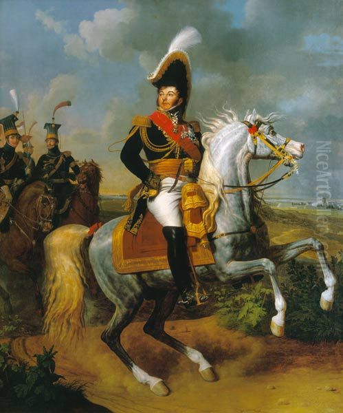 Equestrian Portrait of General Jean Rapp Oil Painting by Jean-Jacques Lagrenee