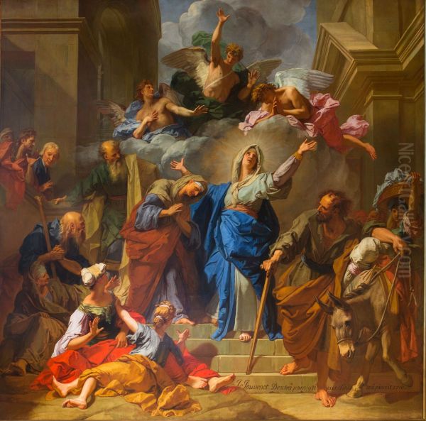 Visitation de la Vierge by Jean Jouvenet Oil Painting by Jean Jouvenet