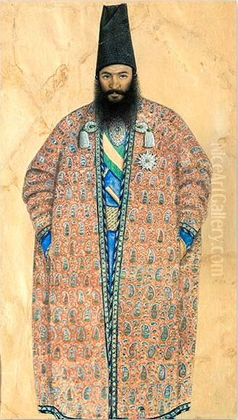 Portrait of a Qajar Man Oil Painting by Mirza Abolhassan Khan Ghaffari