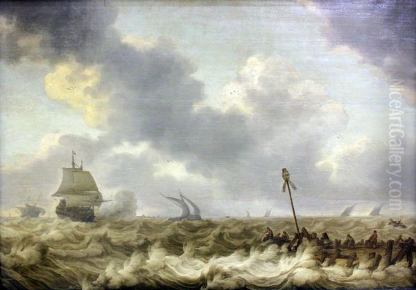 The storm Oil Painting by Simon De Vlieger