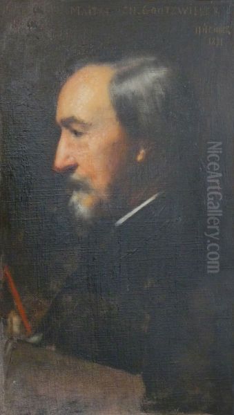 Portrait de Charles Goutzwiller Oil Painting by Jean-Jacques Henner