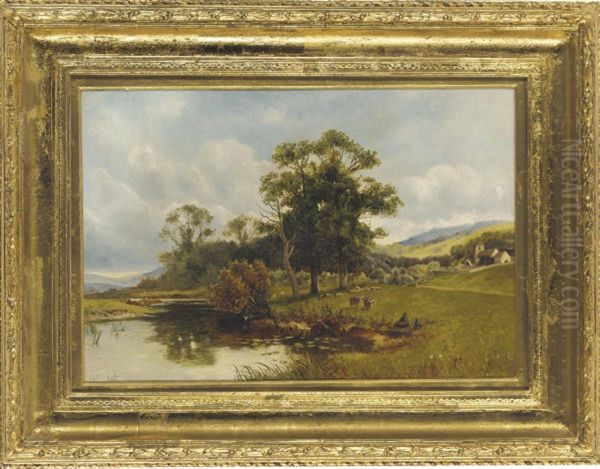 Nafford On-avon Oil Painting by Johan Acton Butt