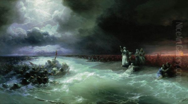 Passage of the Jews through the Red Sea Oil Painting by Ivan Aivazovsky