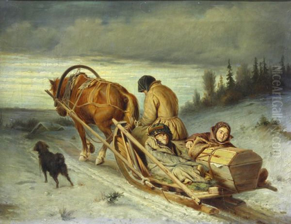 Rural funeral Oil Painting by Vasily Perov