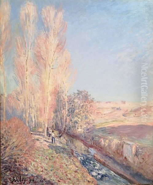 Ete de la Saint-Martin, environ de Moret-sur-Loing Oil Painting by Alfred Sisley