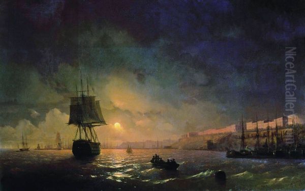 Odessa in Moon light Oil Painting by Ivan Aivazovsky