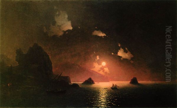 Gurzuf at night Oil Painting by Ivan Aivazovsky