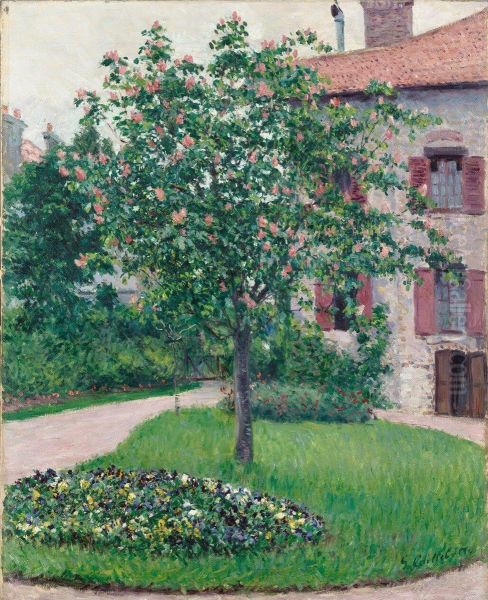 Le pommier fleuri (arbre en fleurs) Oil Painting by Gustave Caillebotte