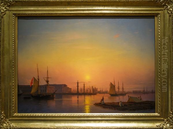 Exchange Of Peterburg Oil Painting by Ivan Aivazovsky