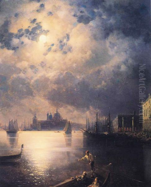 Byron in Venice Oil Painting by Ivan Aivazovsky