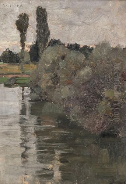 Willows At Twilight Oil Painting by Bernhard Buttersack