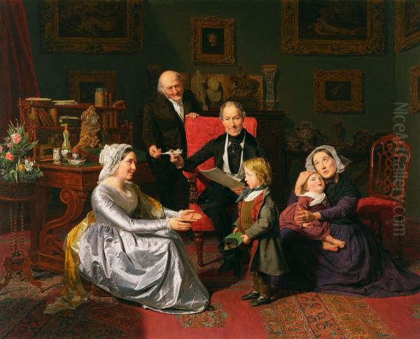 The Adoption. Oil Painting by Ferdinand Georg Waldmuller