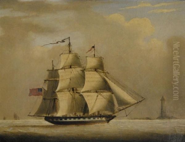 Ship/sloop Peacock Oil Painting by James Buttersworth