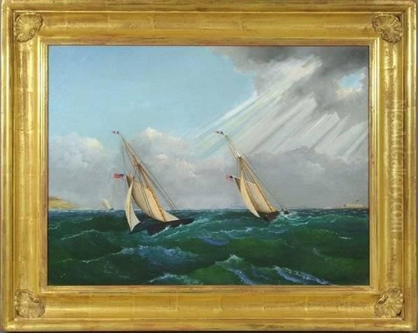 Buttersworth, Sailing, Boston, O/c Oil Painting by James Buttersworth