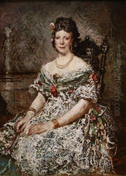 Mrs Pascal Oil Painting by Adolphe Joseph Thomas Monticelli