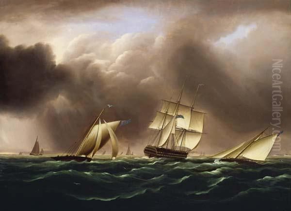 On The High Seas Oil Painting by James Buttersworth