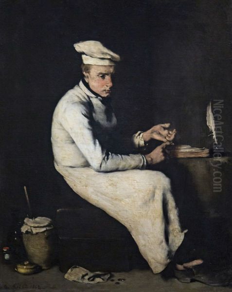 The accounting cookFrancais:Le Cuisinier comptableItaliano:Il cuoco contabile Oil Painting by Augustin Theodule Ribot