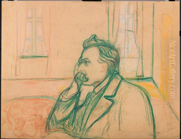 Friedrich Nietzsche Oil Painting by Edvard Munch