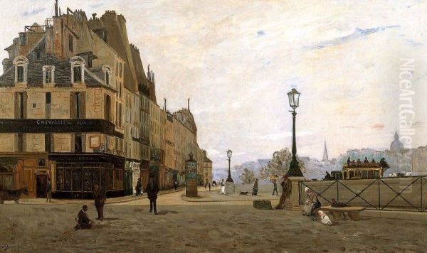 LE PONT NEUF ET LE QUAI DES ORFEVRES, PARIS Oil Painting by unknown