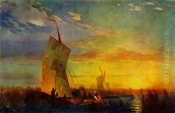 Reeds on the Dnieper Oil Painting by Ivan Aivazovsky