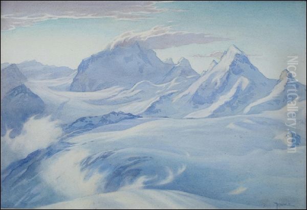 Weisshorn Oil Painting by Hilda Marion Hechle