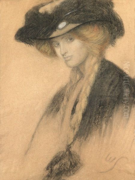 GERTRUDE 'GIRLIE' SANDYS, THE ARTIST'S SISTER Oil Painting by unknown