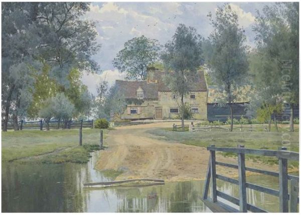 The Pike and Eel, Needingworth, Huntingdon , 1902 Oil Painting by William Fraser Garden