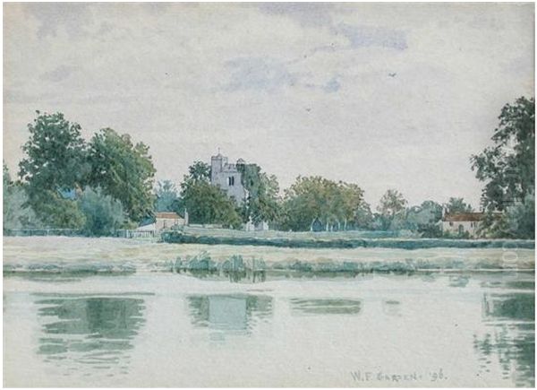 Alconbury church , 1896 Oil Painting by William Fraser Garden