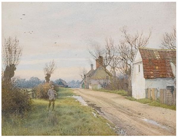 Hemingford Grey, near St. Ives, Huntingdonshire , 1916 Oil Painting by William Fraser Garden