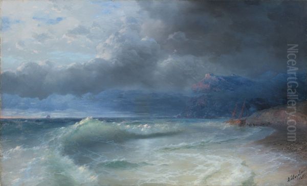 Shipwreck on a Stormy Morning Oil Painting by Ivan Aivazovsky