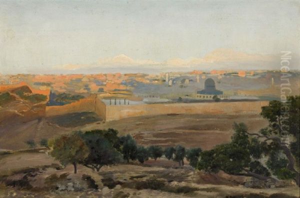 JERUSALEM FROM THE MOUNT OF OLIVES Oil Painting by unknown